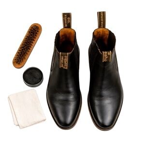 Botines Estribo Black Leather Chelsea Boots Handmade in Mexico Men’s Size 8 EUC